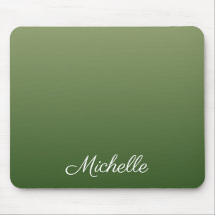 Personalized green ombre mouse pad