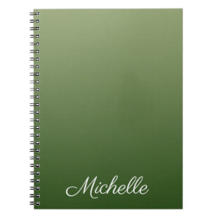personalized green ombre notebook