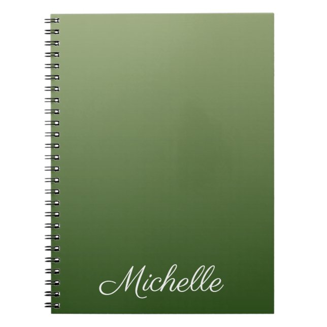 personalized green ombre notebook (Front)