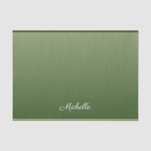 Personalized green ombre tissue paper