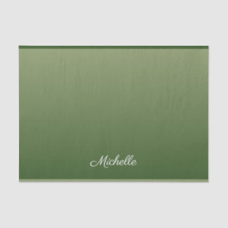 Personalized green ombre tissue paper