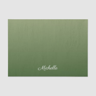 Personalized green ombre tissue paper