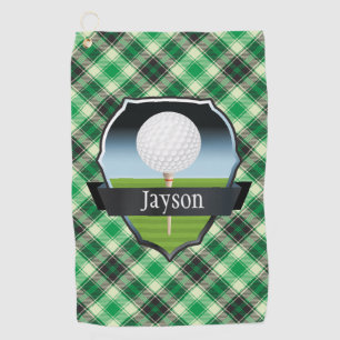 Personalized Green Paid   Golf Towel