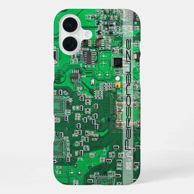 Personalized Green PCB Circuit Board for IT Pros iPhone Case (Back)