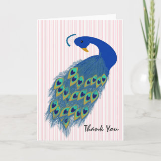 Personalized Green Peacock Design Greeting Card