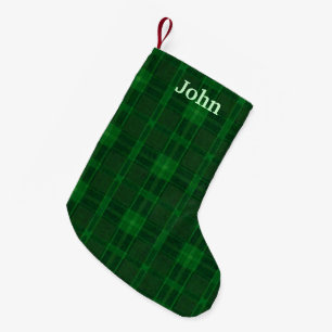 Personalized Green Plaid Christmas Stocking