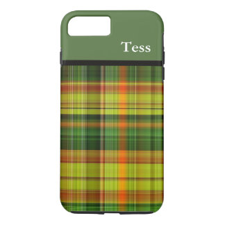 Personalized Green Plaid iPhone Case