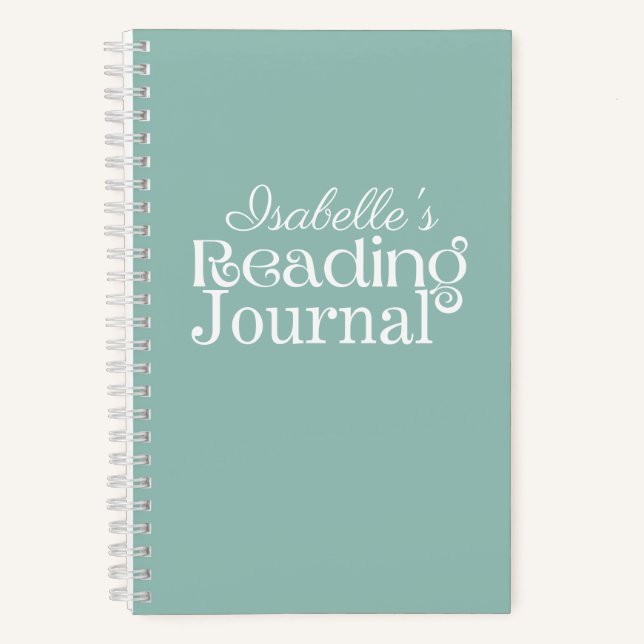 Personalized Green Reading Journal (Front)
