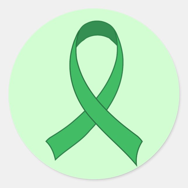 Personalized Green Ribbon Awareness Gift Classic Round Sticker (Front)