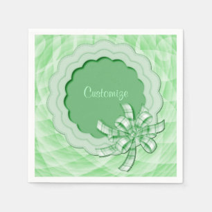 Personalized Green Scalloped Frame Napkins