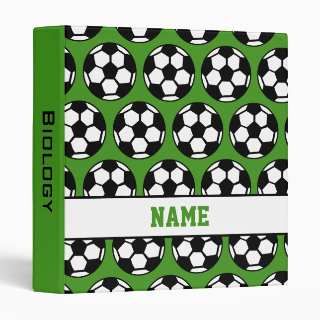 Personalized Green School Soccer Binder (Front/Spine)