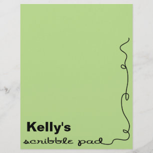 Personalized Green Scribble Pad