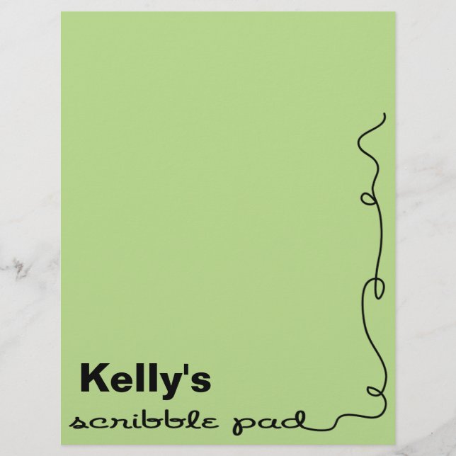 Personalized Green Scribble Pad (Front)