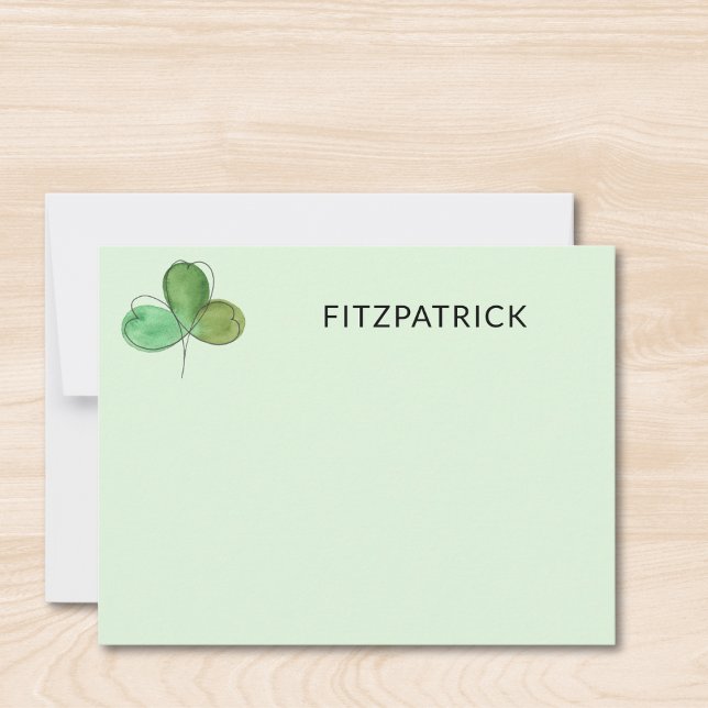 Personalized Green Shamrock Irish Family Name Card (Creator Uploaded)