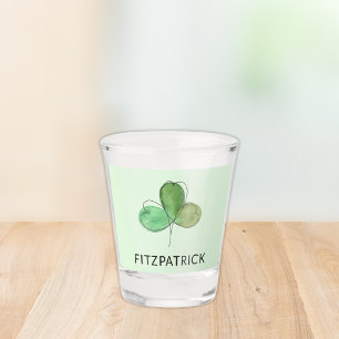 Personalized Green Shamrock Irish Heritage Shot Glass