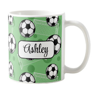 Personalized Green Soccer Mug