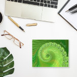 Personalized Green Spiral Fractal Paperweight<br><div class="desc">Make a beautiful math-inspired addition to your office decor with this abstract monochromatic green spiral fractal art. Personalize it with your name in white calligraphy to make it truly one-of-a-kind. This modern piece of art is a conversation starter that will add a touch of creativity to your desk and remind...</div>