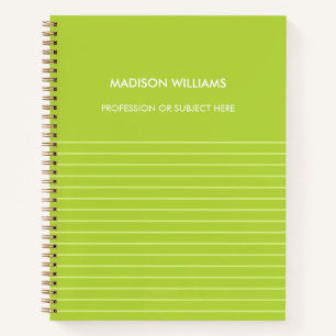 Personalized Green Spiral Notebook