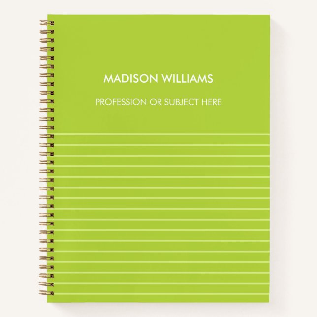 Personalized Green Spiral Notebook (Front)