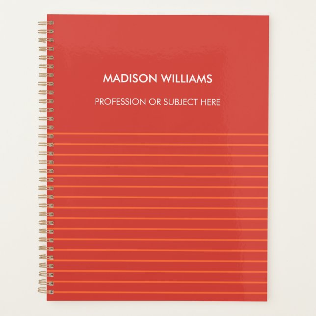 Personalized Green Spiral Notebook Planner (Front)