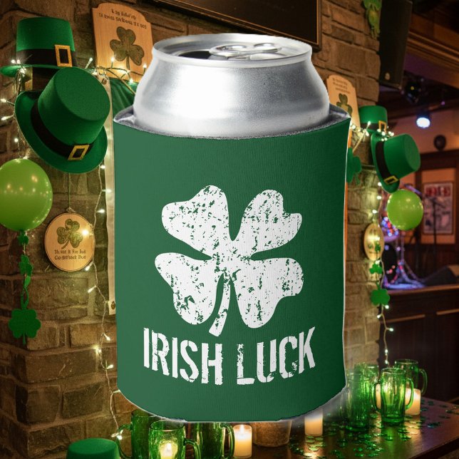 Personalized green St Patricks Day can cooler (St Patricks Day can cooler)