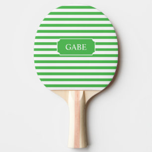 Personalized Green Stripe Ping Pong Paddle