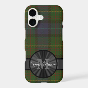 Personalized green tartan plaid monogram