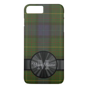 Personalized green tartan plaid monogram Case-Mate iPhone case