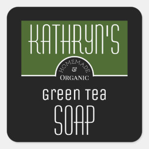 Personalized Green Tea Soap Label