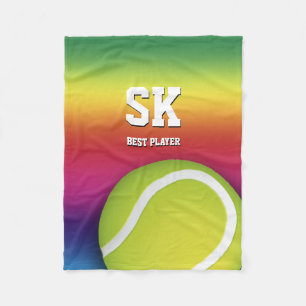 Personalized Green Tennis Ball Fleece Blanket