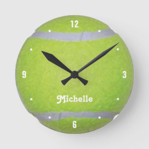 Personalized Green Tennis Ball Round Clock