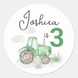 Personalized Green Tractor Stickers
