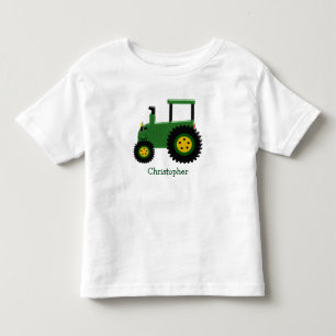Personalized Green Tractor Toddler T-shirt