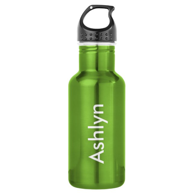 Personalized Green Travelling Stainless Steel 532 Ml Water Bottle (Front)