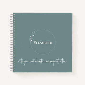 Personalized Green "Write Your Next Chapter" Notebook
