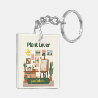 Personalized Greenery & Creative Workspace Design Keychain
