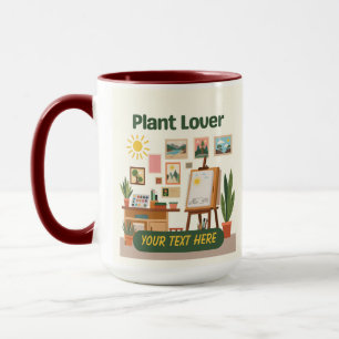 Personalized Greenery & Creative Workspace Design Mug