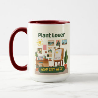 Personalized Greenery & Creative Workspace Design Mug
