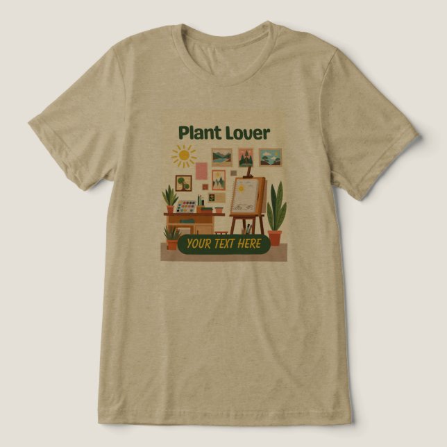 Personalized Greenery & Creative Workspace Design Tri-Blend Shirt (Design Front)