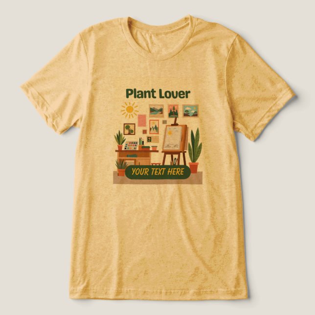 Personalized Greenery & Creative Workspace Design Tri-Blend Shirt (Design Front)