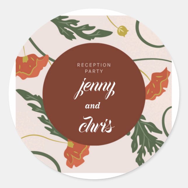 Personalized Greenery Eucalyptus Wedding Sticker – (Front)