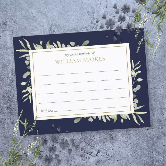 Personalized Greenery Funeral Share A Memory Card (Personalized Greenery Funeral Share A Memory Card)