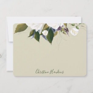 Personalized Greenery Leaves Watercolor Sage Green Card