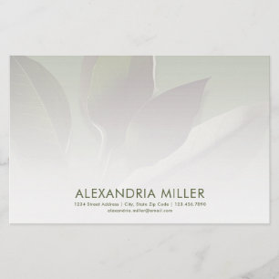 Personalized Greenery Stationery with Contact Info