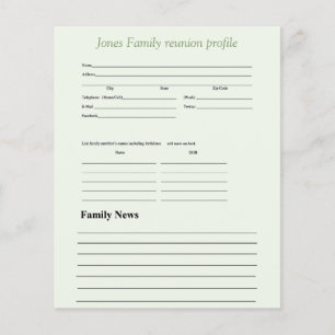 Personalized greenery theme family profile 