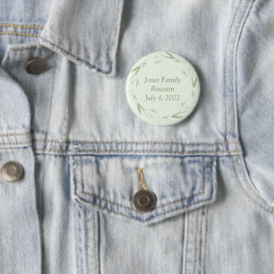 Personalized greenery theme family reunion 2 inch round button