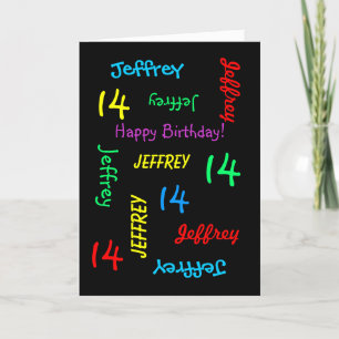 Personalized Greeting Card, 14th Birthday Card