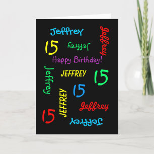 Personalized Greeting Card, 15th Birthday Card