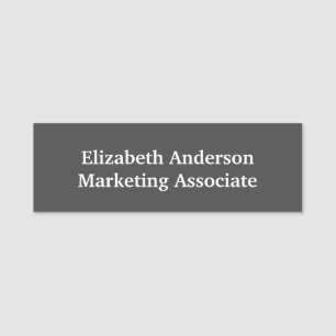 Personalized Grey and White Badge Name Tag