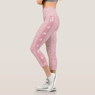 Personalized Grey and White Lace Leggings